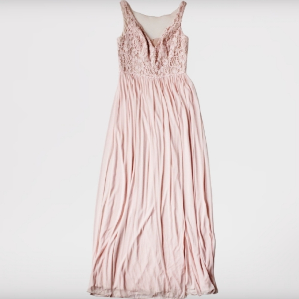 V-NECK LACE FORMAL DRESS